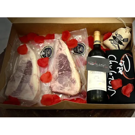 Lote gourmet con carne de vaca y vino Rioja para regalar| Pepechuleton
