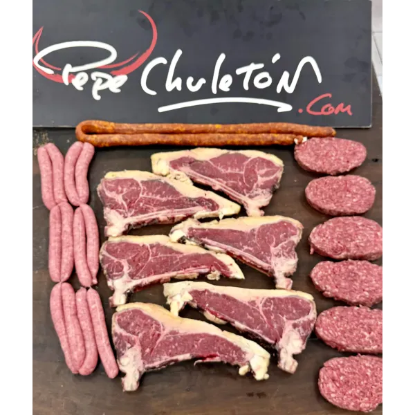 Lote de churrasco y burgers de vaca | Pepechuleton